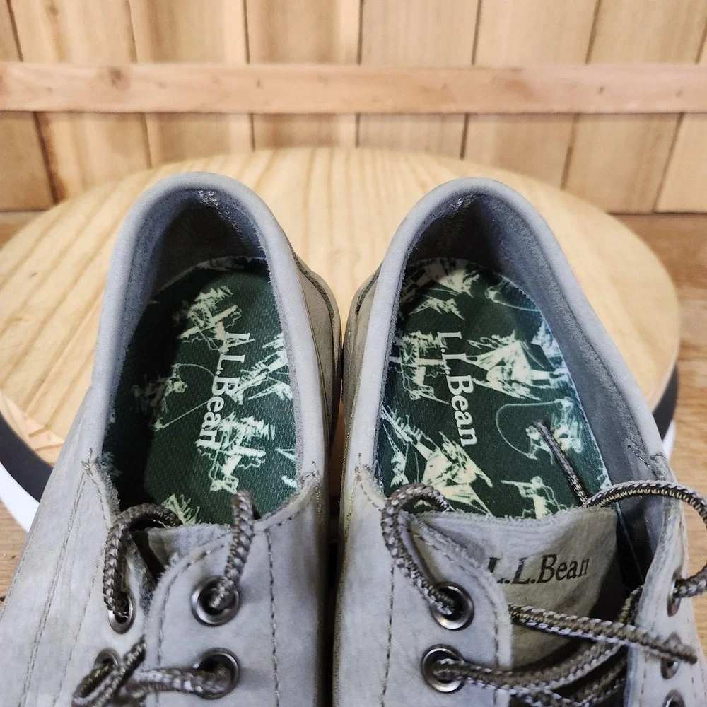 L.L.Bean Boat Shoes Mens Size 9.5 Gray Nubuck Casual Comfort Moc Toe Walking